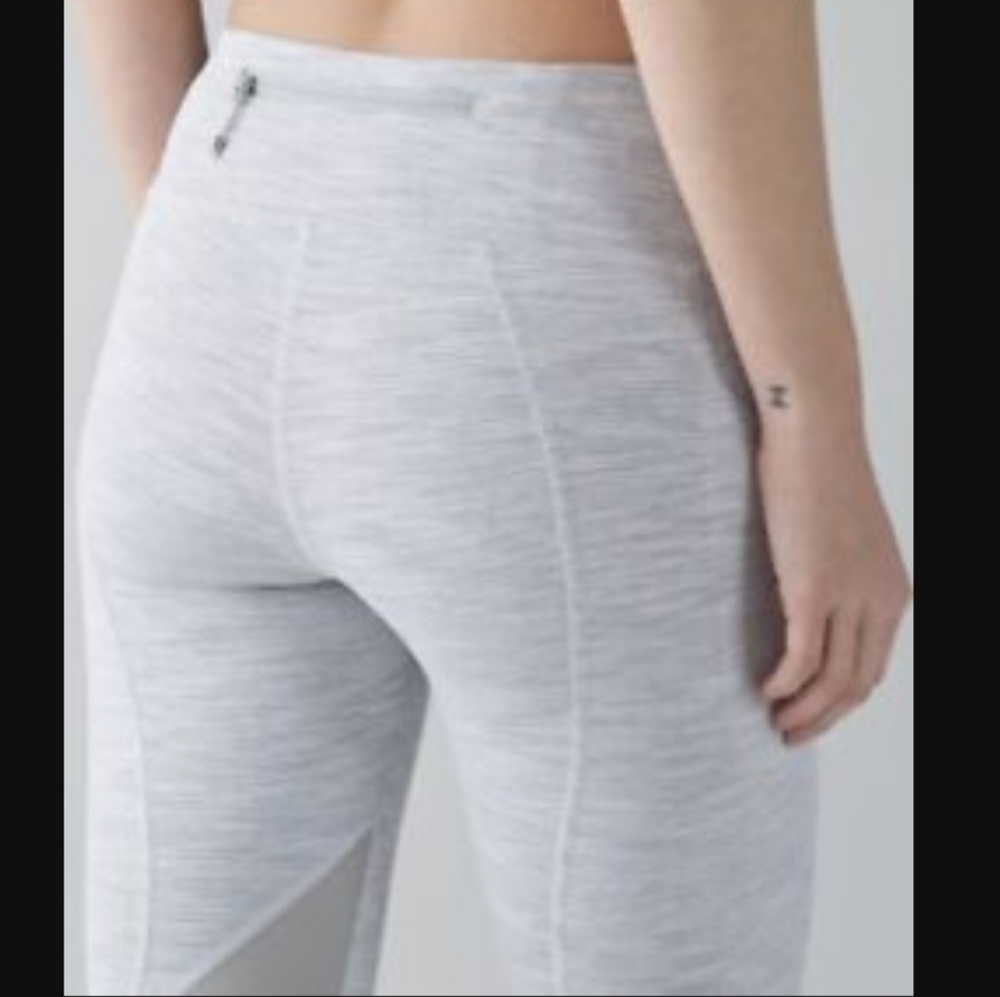 LULULEMON Pace Legging Mesh Heather Grey Workout Tights